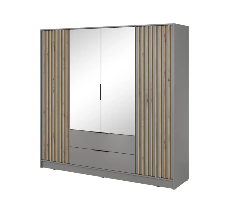 Wardrobe Nelly 4D Mirror Grey