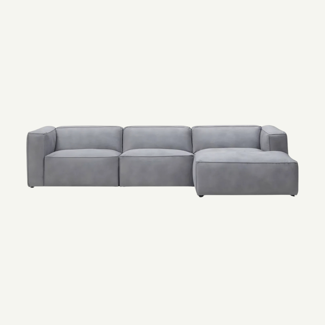 Moved Modern 4 Seater Corner Sofa Right Light Grey Letto 80