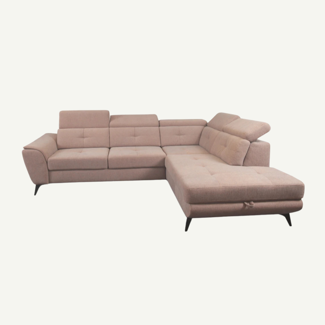 Sergio Corner Sofa Bed Right Light Brown