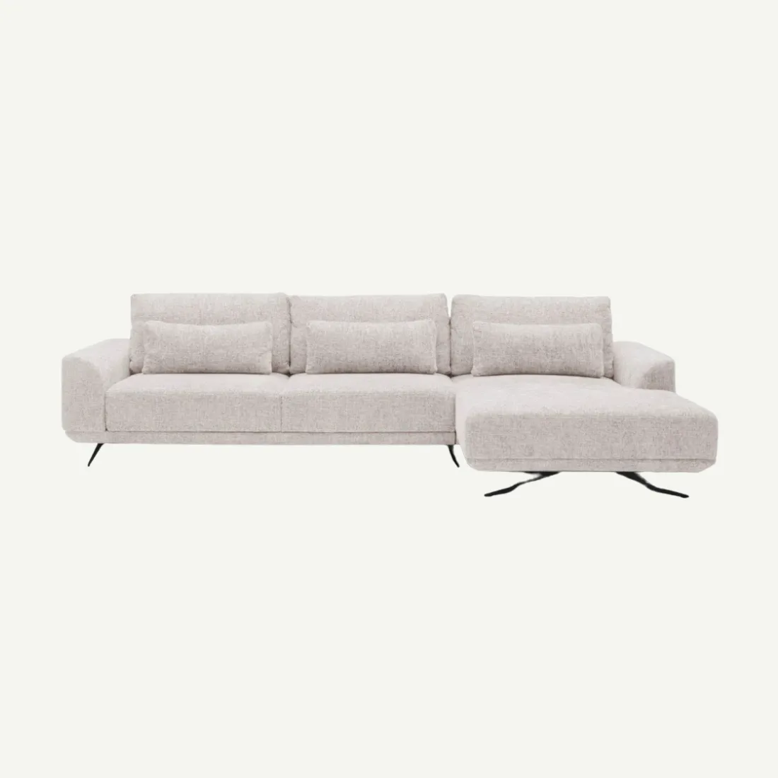 Misty 4 Seater Corner Sofa Right Almond Milk Colour Riviera 19