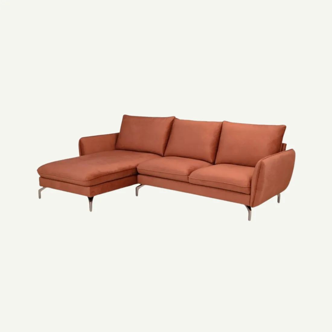 Lavard 2 Arms Corner Sofa Left Orange Monolith 61