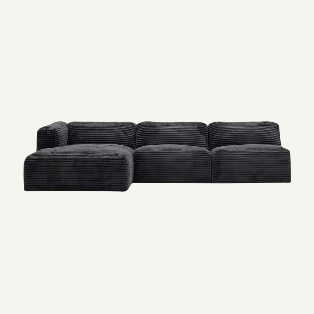 Moved XL 4 Seater Corner Sofa Left Black Tilia 100