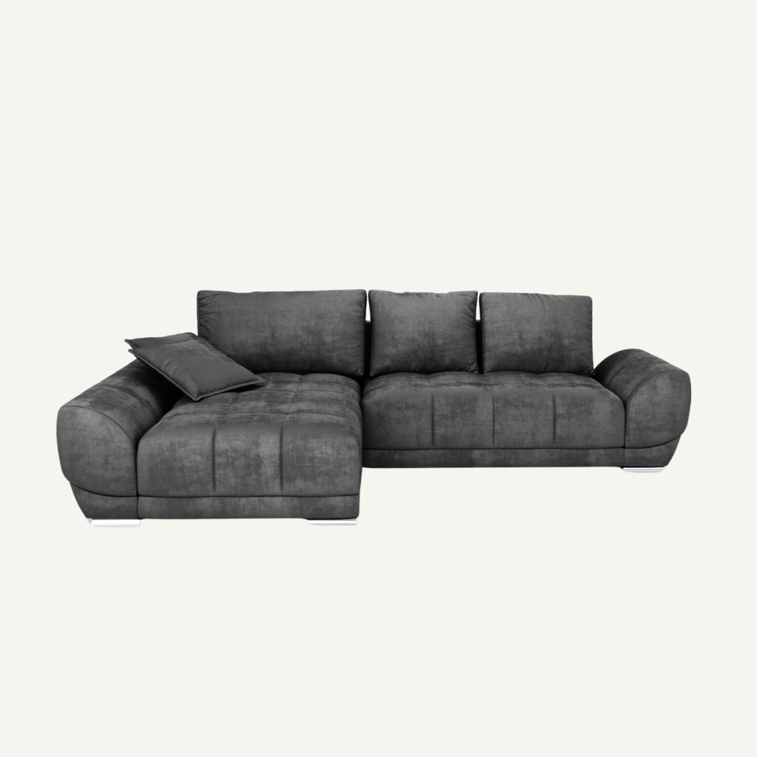 Violet Corner Sofa Bed Left Dark Grey Monolith 95