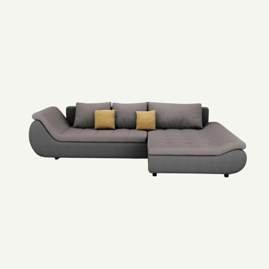 Prato Corner Sofa Bed Right Light Grey  / Grey