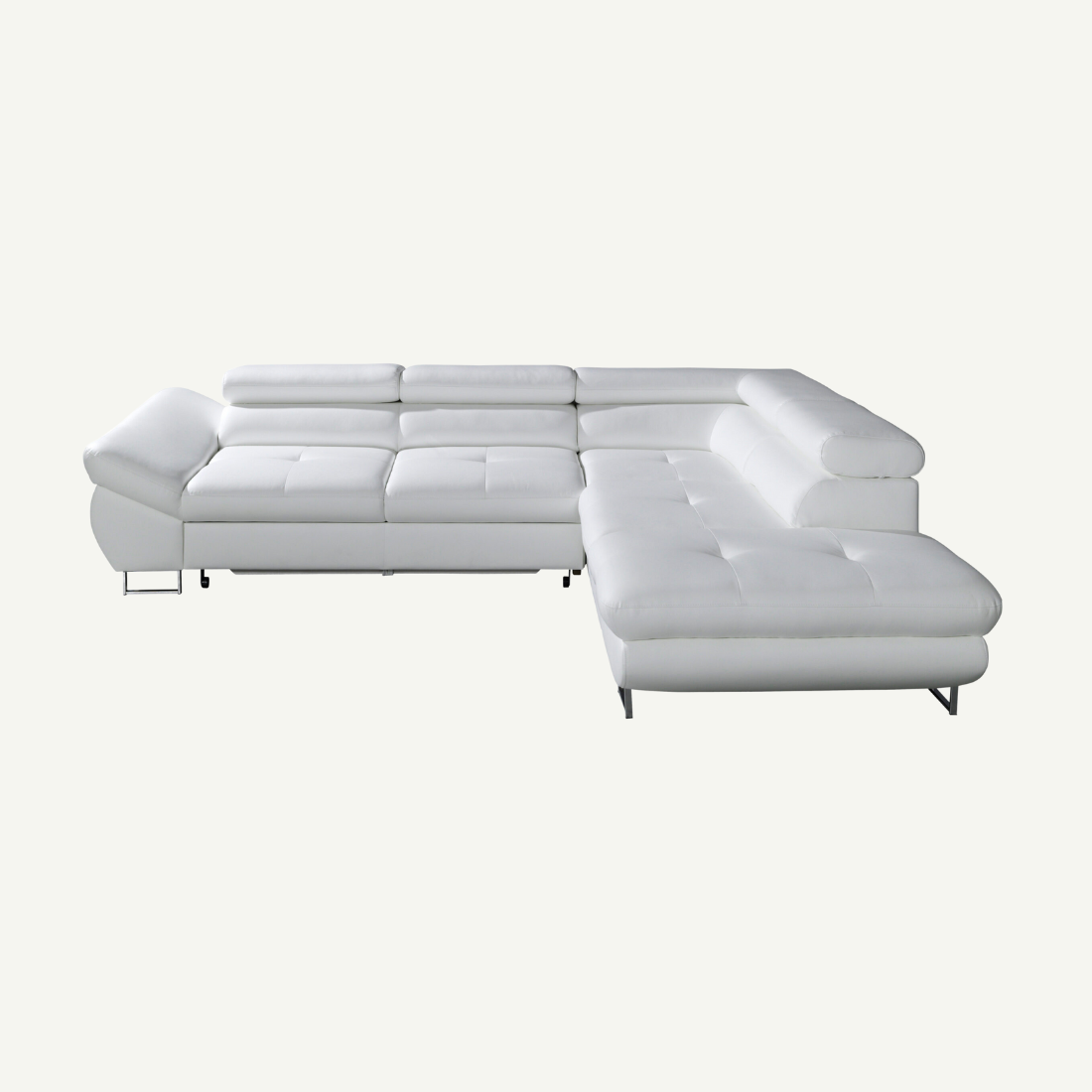 Fabio Corner Sofa Bed Right Natural Leather