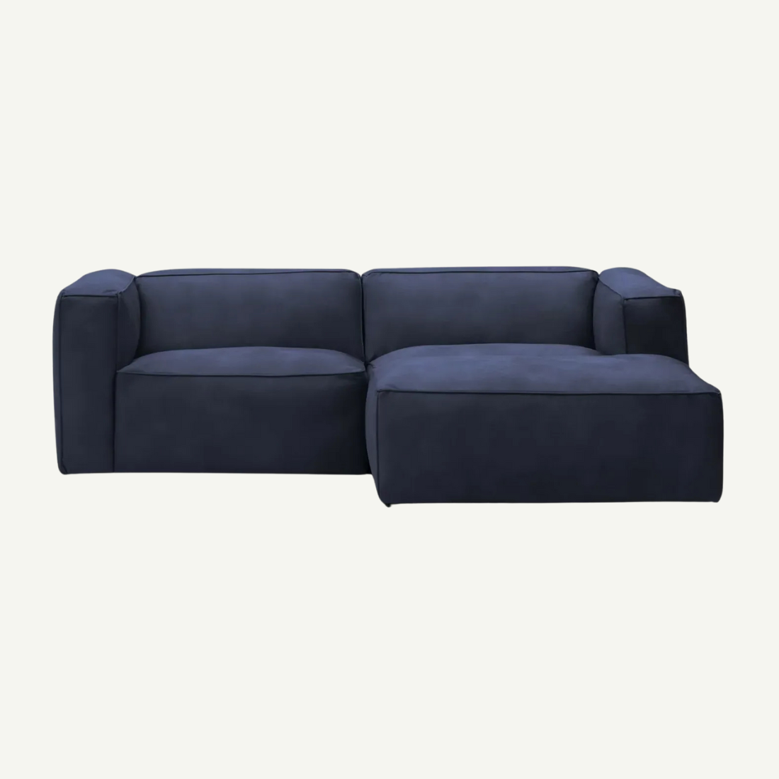 Moved II Small and Modern Corner Sofa Right Dark Navy Letto 79