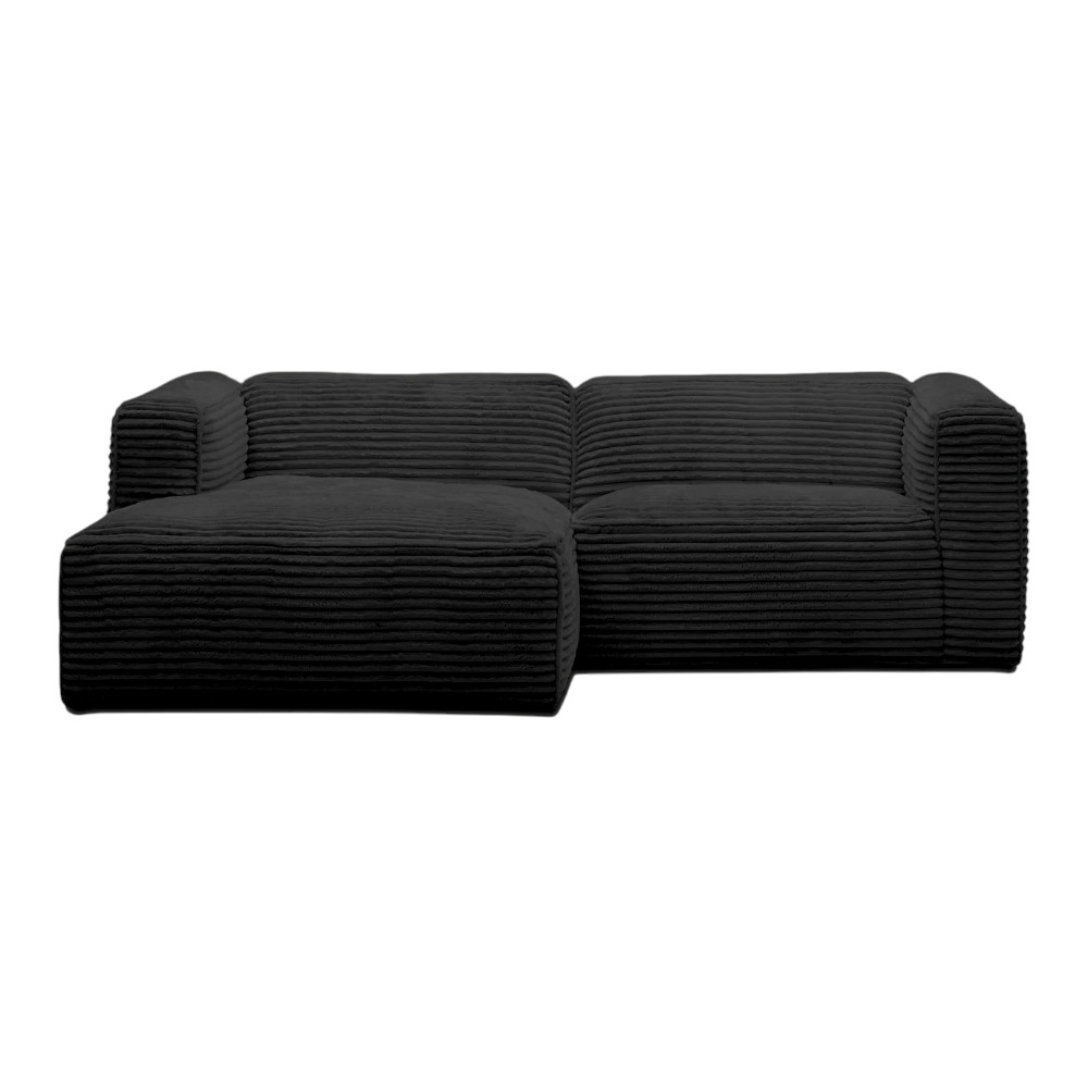 Moved II Small and Modern Corner Sofa Black Tilia 100