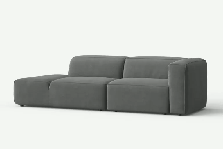 Moved XL Modern 3 Seater Sofa 1 Right Arm Rest Grey Castel 93