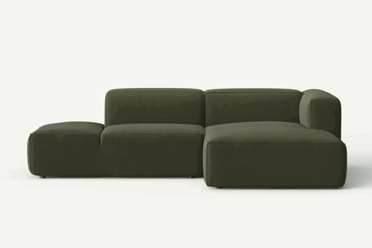 Moved XL Modern Corner Sofa Chaise Right Khaki Castel 39