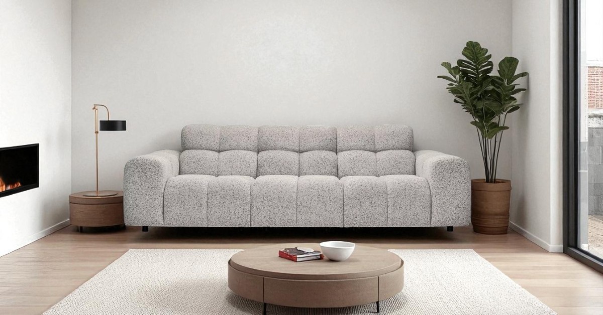 Cloudy sofa in the room