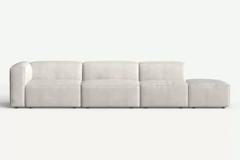Moved XL Modern 4 Seater Sofa Right Open Chaise Beige Castel 03