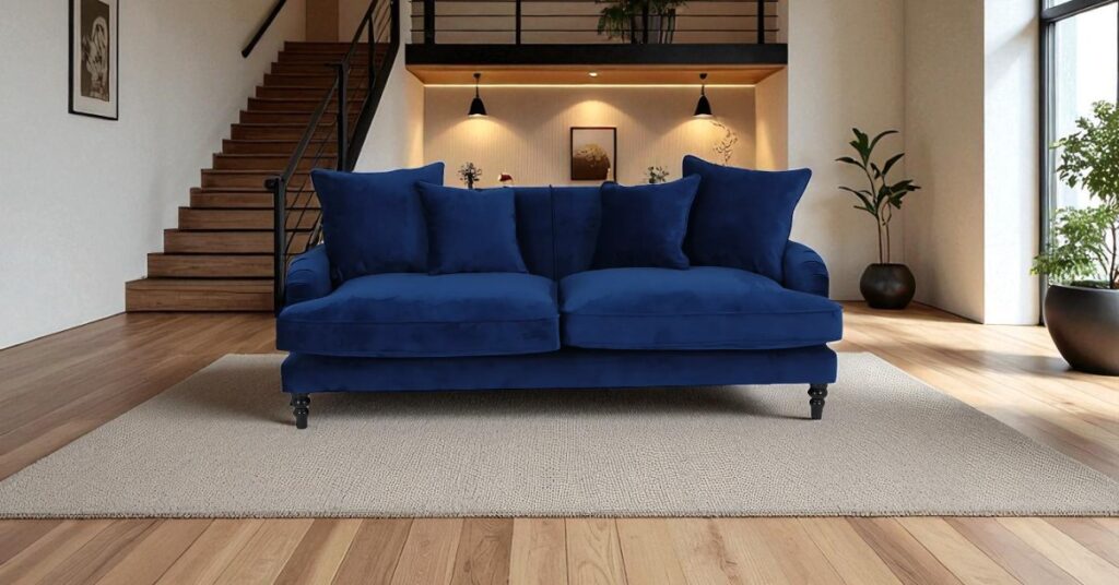Sofa Wilbur 3 Seater in open stairs interior
