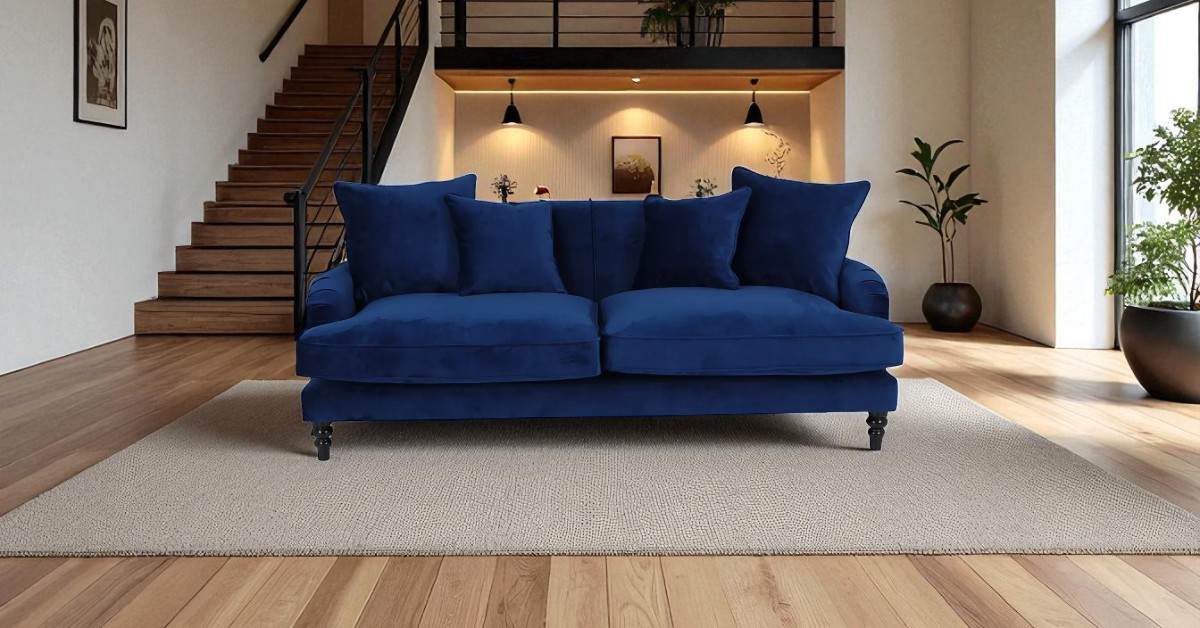 What to consider when buying furniture for open stairs or mezzanines: Sofa Wilbur 3 Seater