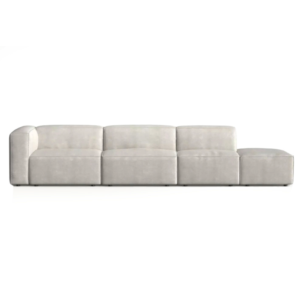 Moved XL Modern 4 Seater Sofa Right Open Chaise Beige Castel 03