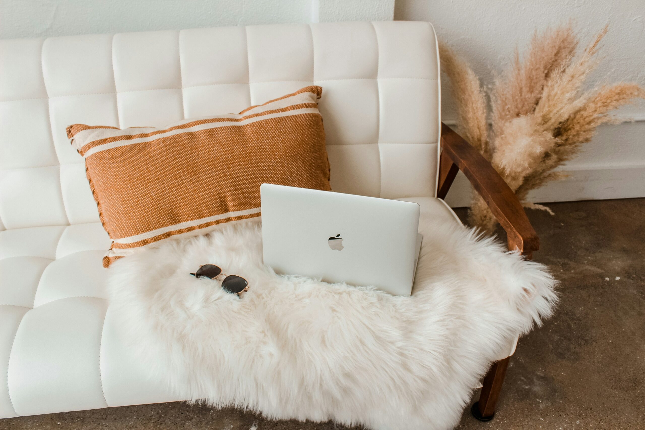 beige boho colors on a sofa