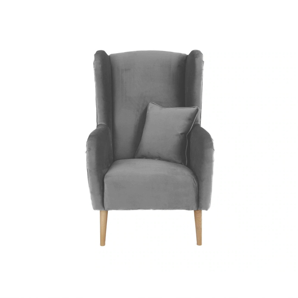 Veronica Armchair Grey Plush Steel