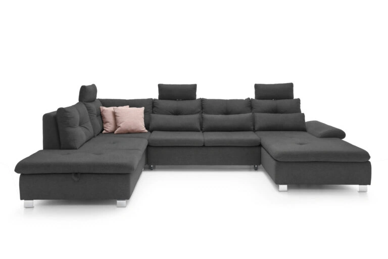 Madeira U Shape Corner Sofa Bed Grey
