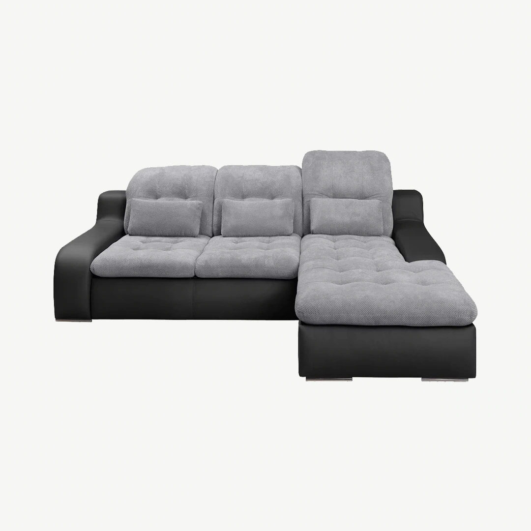 Bavero Corner Sofa Bed Right Grey / Black