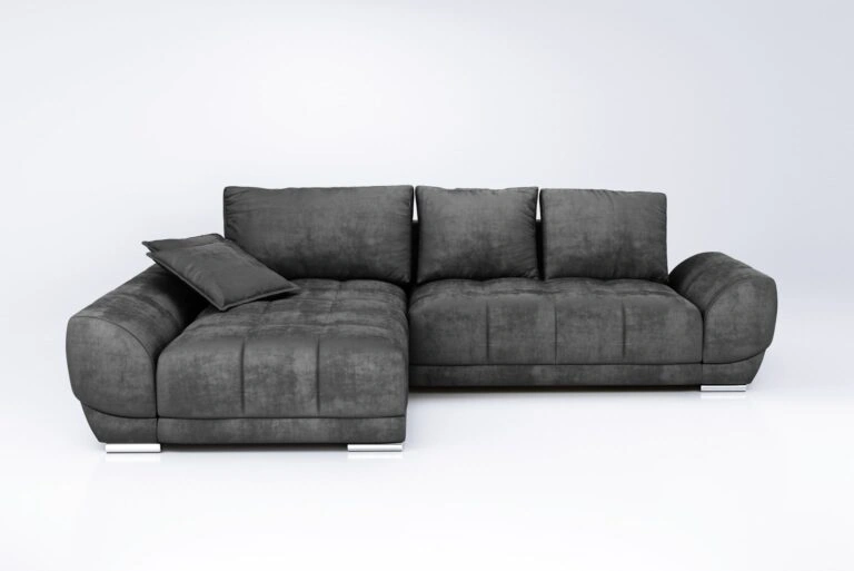 Violet Corner Sofa Bed Left Dark Grey Monolith 95