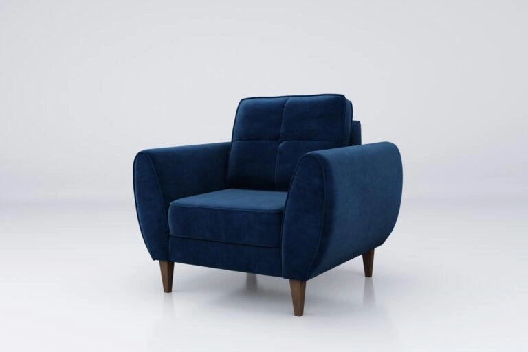 Candy Armchair Navy Blue Matt Velvet 79 Comfort