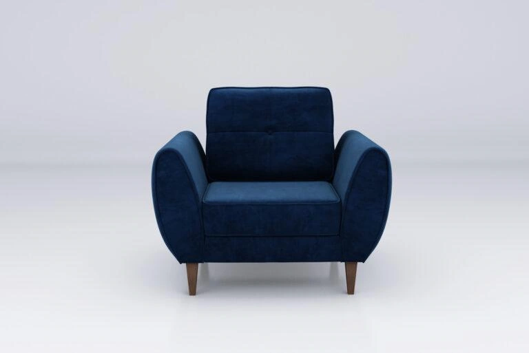 Candy Armchair Navy Blue Matt Velvet 79 Comfort