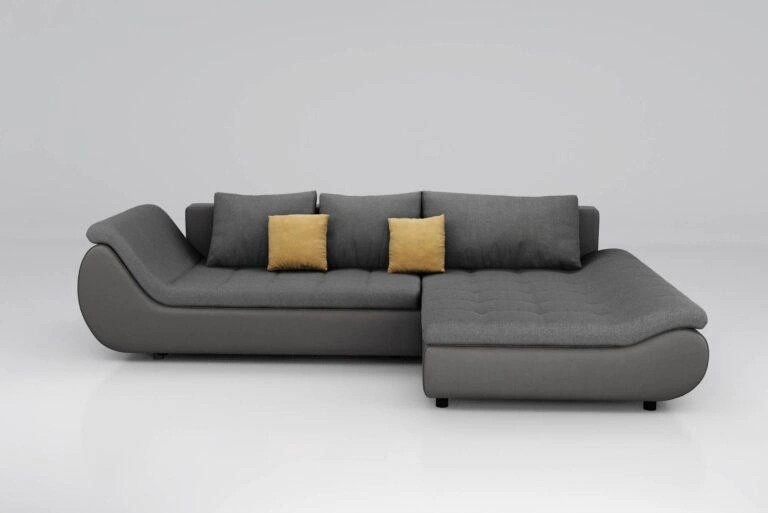 Prato Corner Sofa Bed Right Black / Grey Chivas 111 / Soft 5