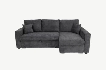 Flavio Corner Sofa Bed Right Dark Grey Kensington Charcoal