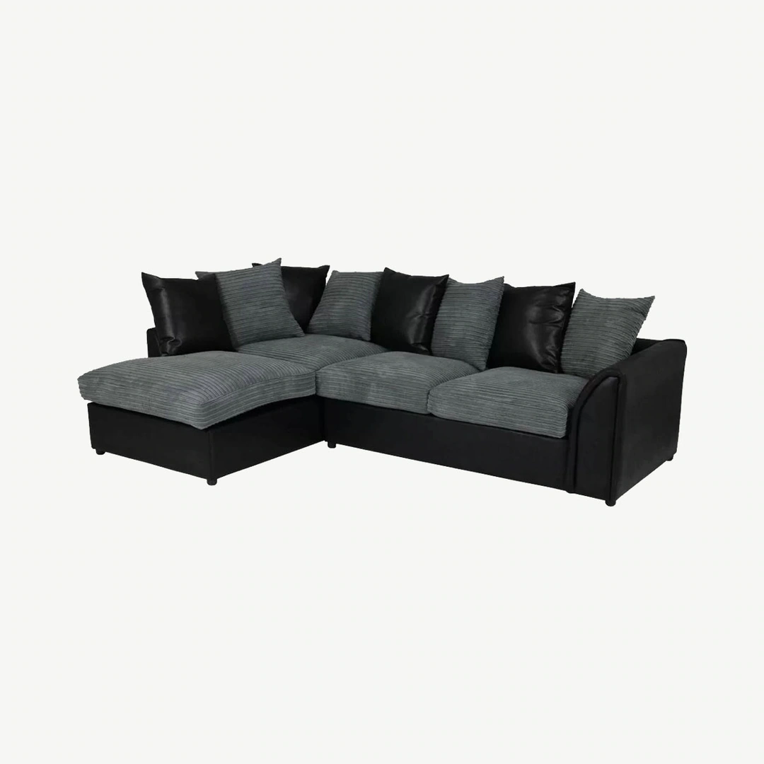 Byron Corner Sofa Bed Left Cobra Black Jumbo Slate