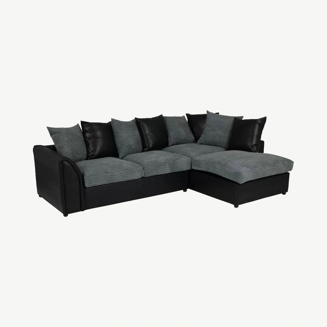 Byron Corner Sofa Bed Right Cobra Black Jumbo Slate