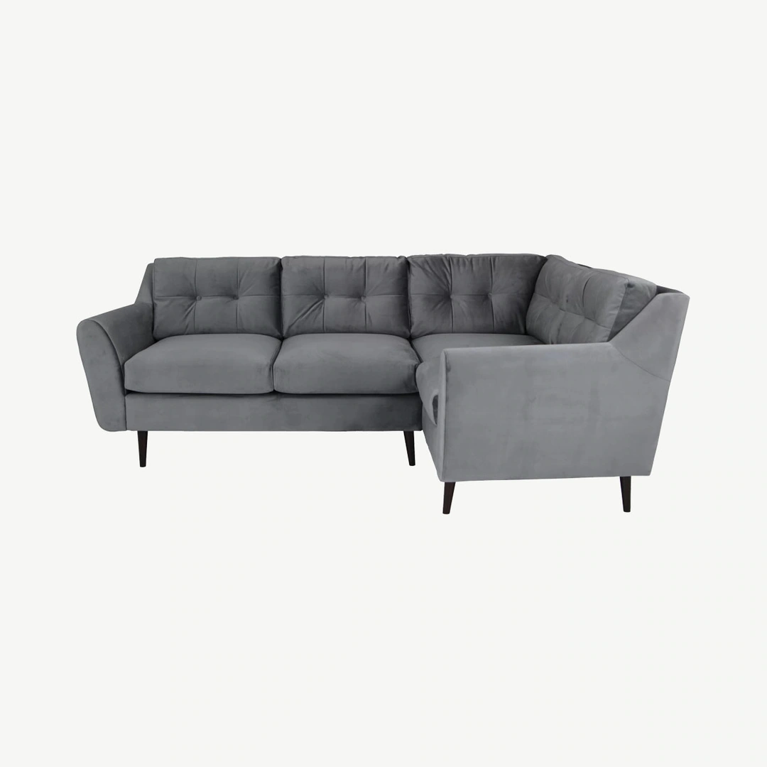 Halston Corner Sofa Right Grey Velluto 18 Anthracite