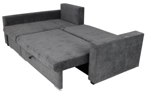 Flavio Corner Sofa Bed Dark Grey Kensington Charcoal