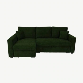 Flavio Corner Sofa Bed Velluto 27 Jungle Green