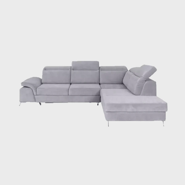 Calvaro Corner Sofa Bed Right Grey Monolith 84