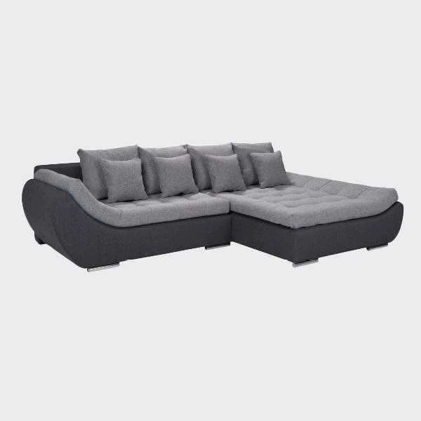 Hugo Corner Sofa Bed Right Grey / Black