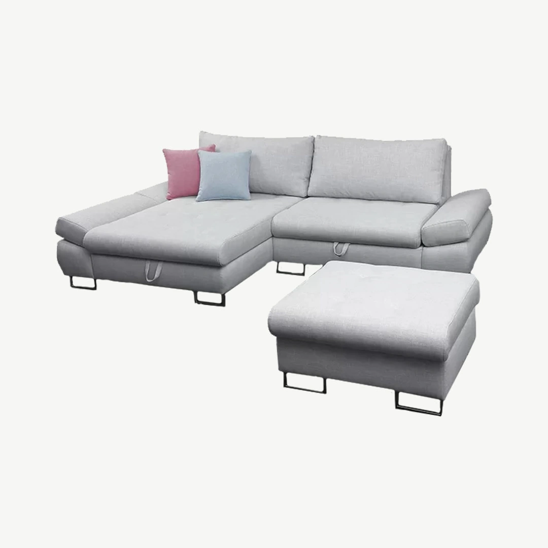Grey Corner Sofa Bed Left Grey