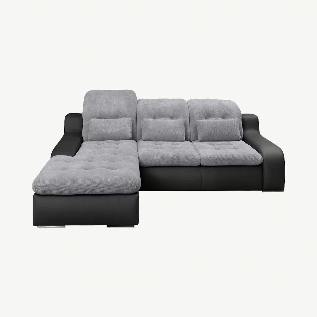 Bavero Corner Sofa Bed Left Grey / Black