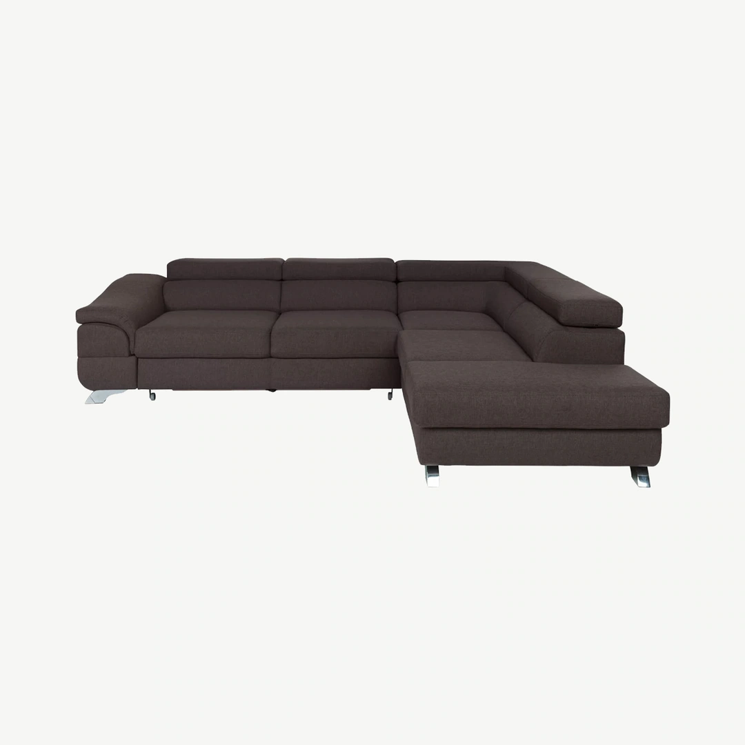 Lagos Corner Sofa Bed Right Brown