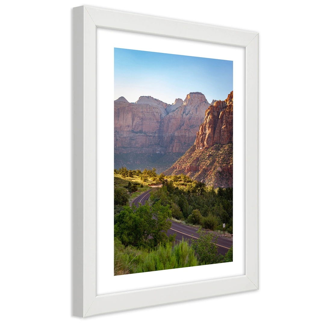 Picture in frame, Mountain road
