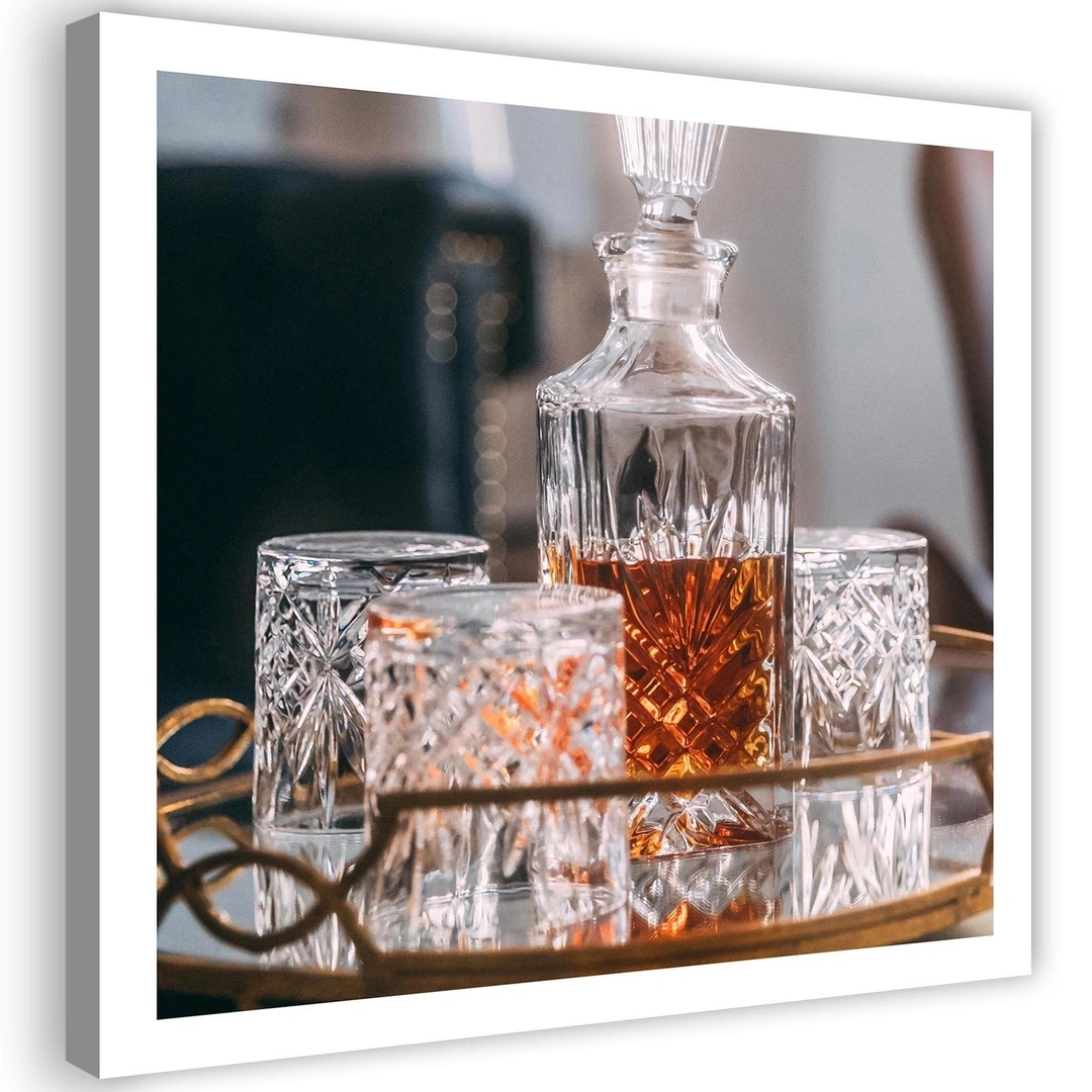 Canvas print, Whisky - decanter and glasses