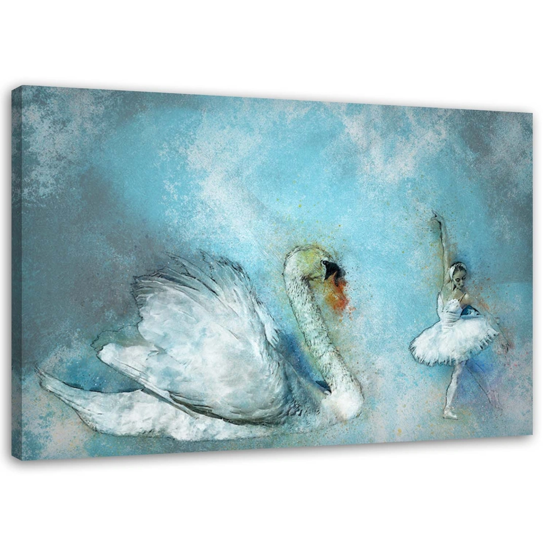 Canvas print, Swan and ballerina