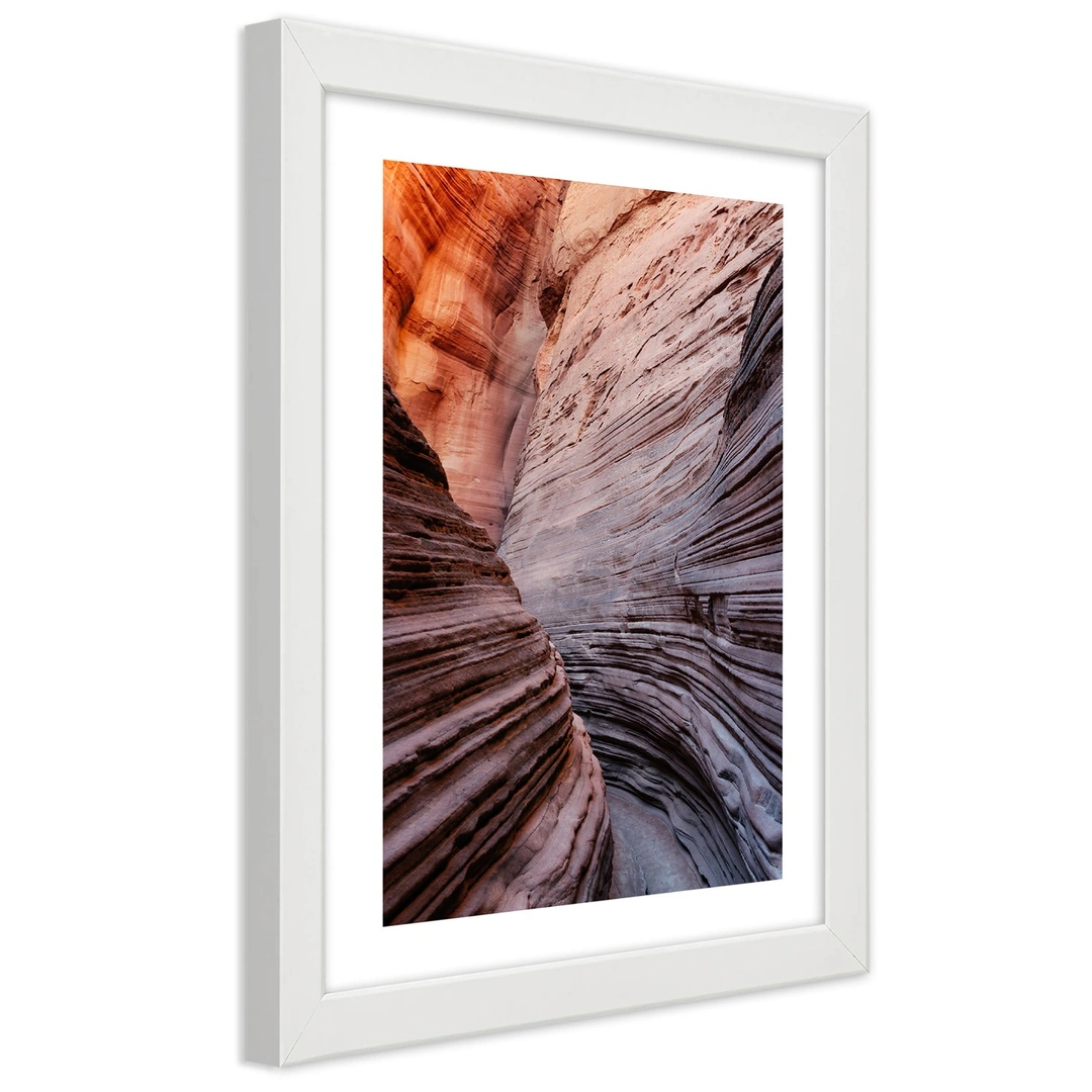 Picture in frame, Pass between the rocks