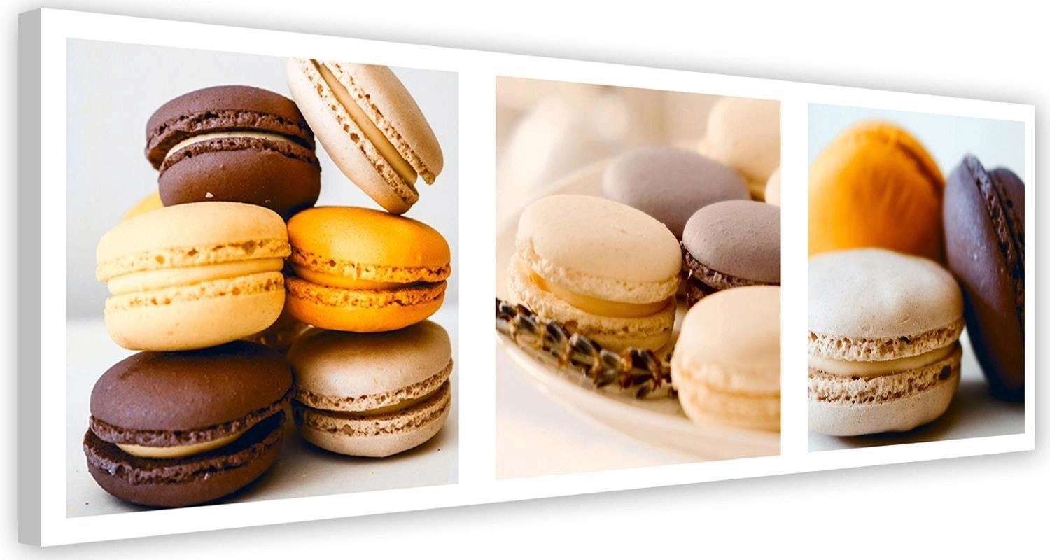 Canvas print, Dessert macarons - set