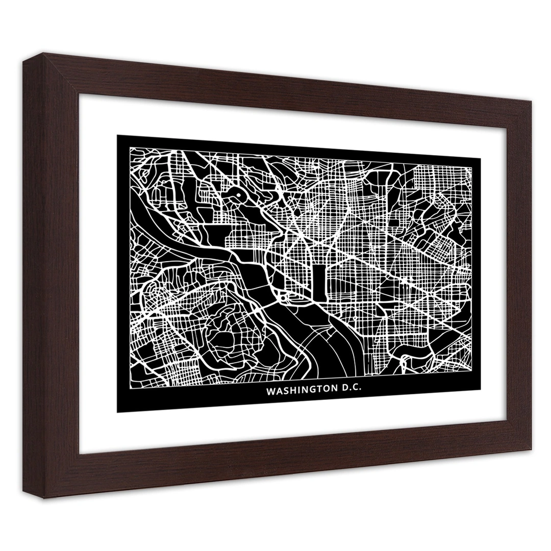 Picture in frame, City plan washington