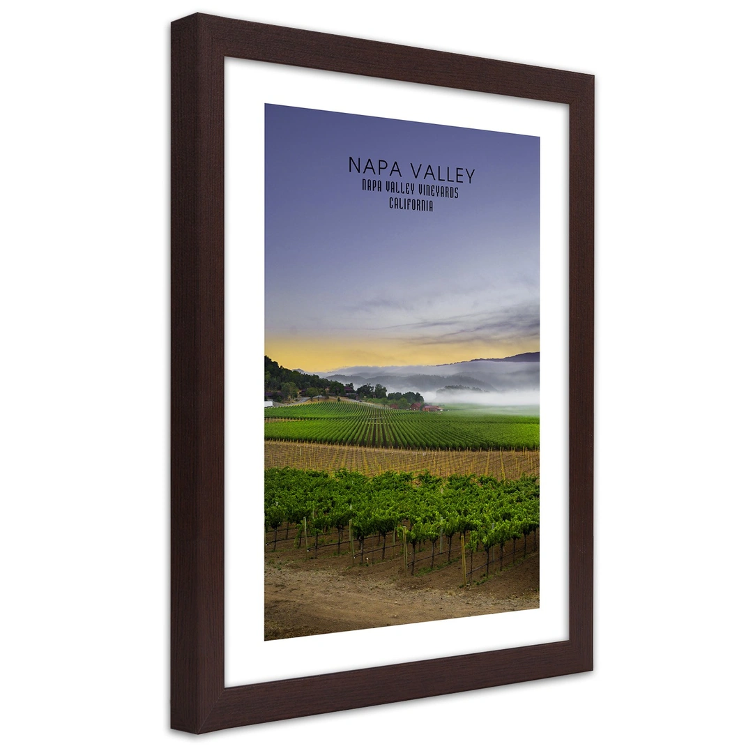 Picture in frame, Evening above napa valley