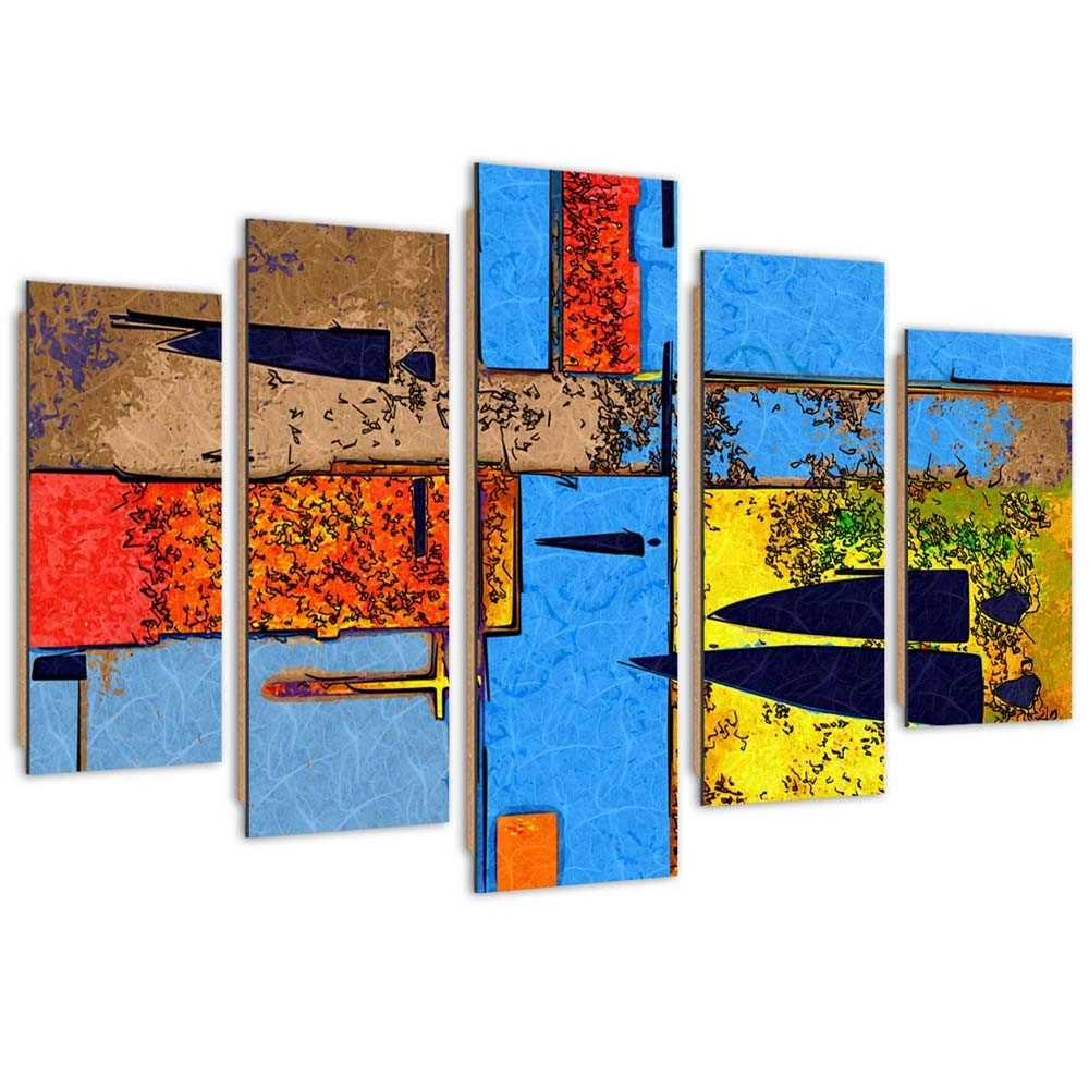 Five piece picture deco panel, Perverse landscape