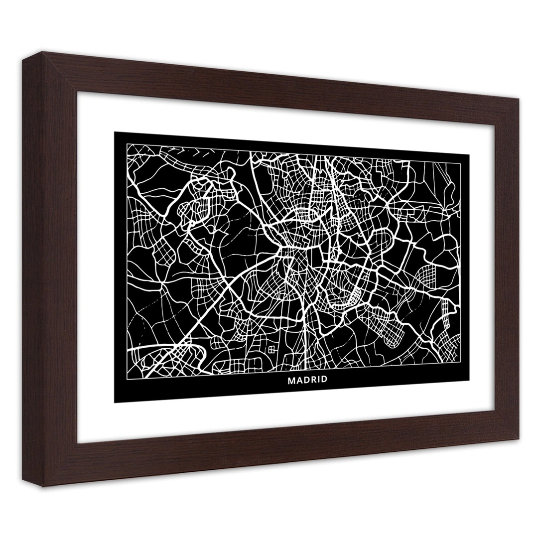 Picture in frame, City plan madrid