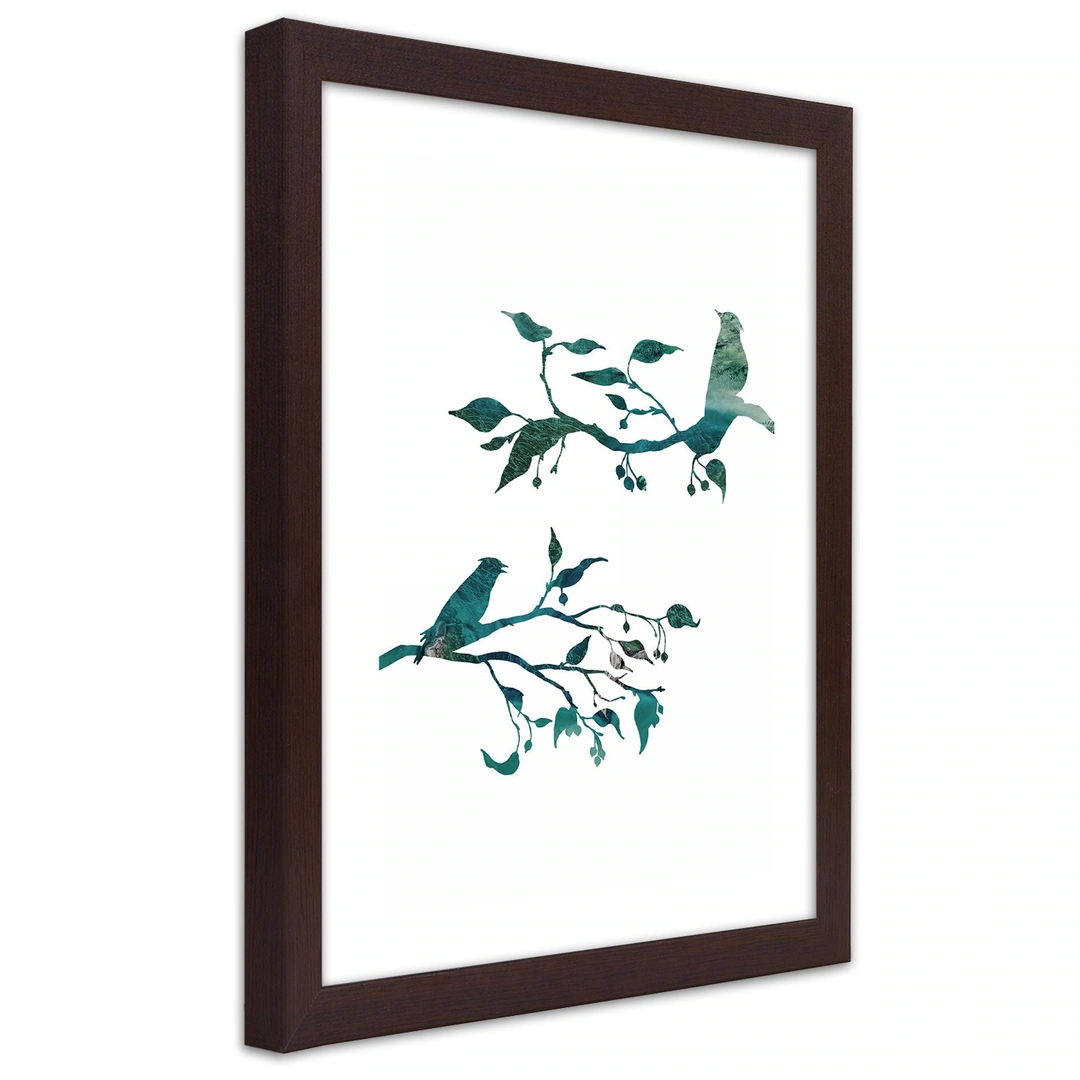 Picture in frame, Birds on branches