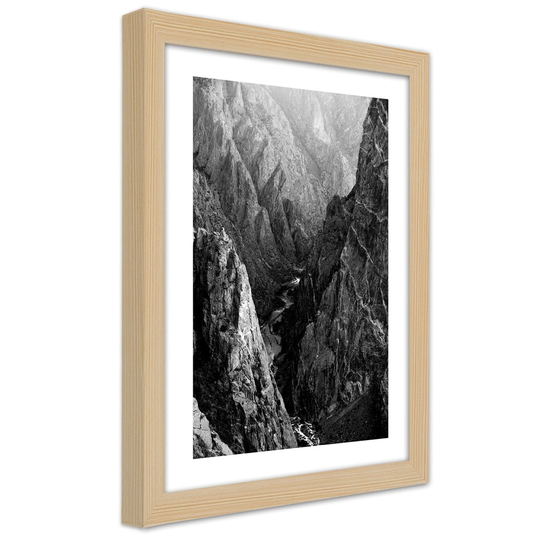 Picture in frame, Black and white mountain landscape