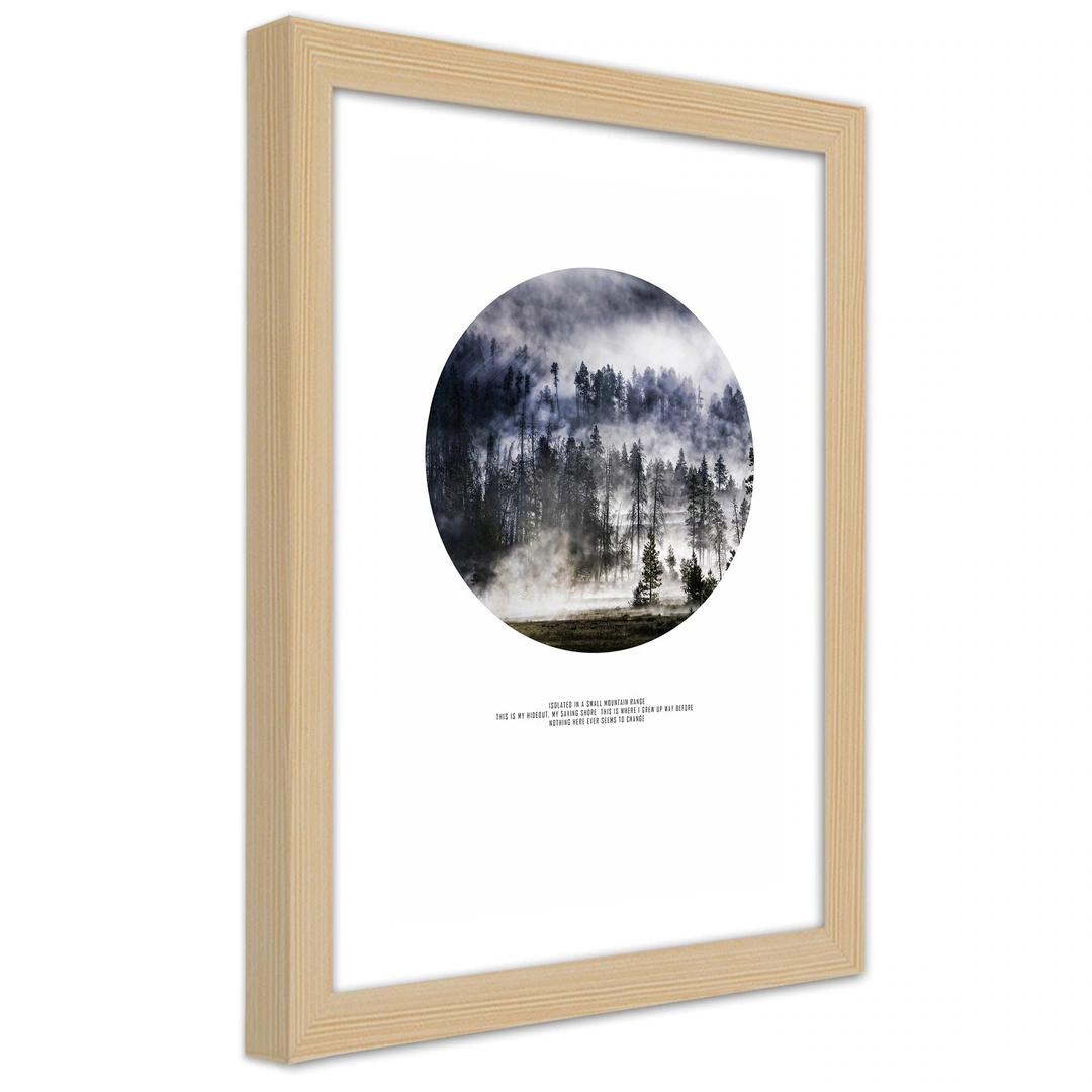 Picture in frame, Forest in mist