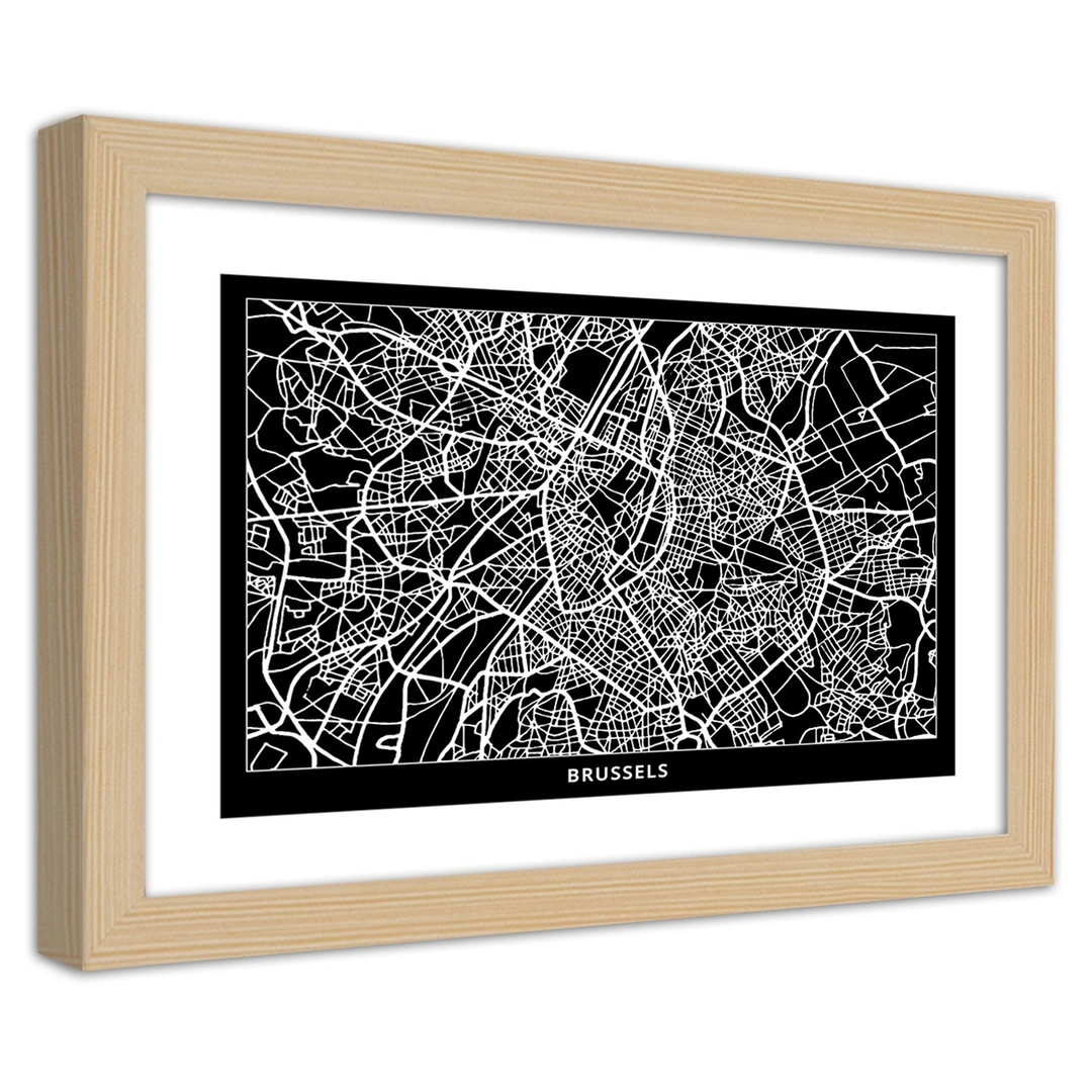 Picture in frame, City plan brussels